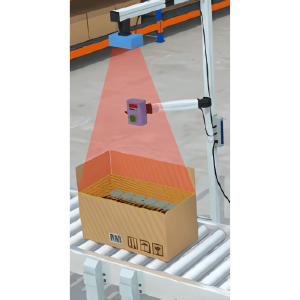 scanner scans the package to calculate the void fill