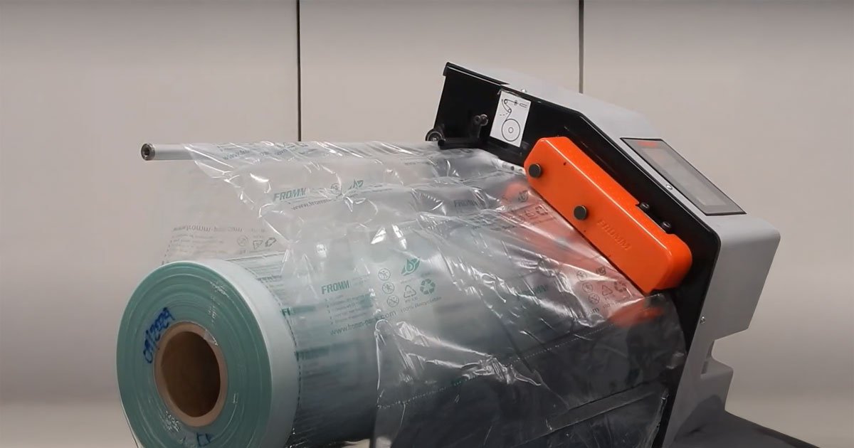 FROMM AP1000 air cushion machine producing protective packaging