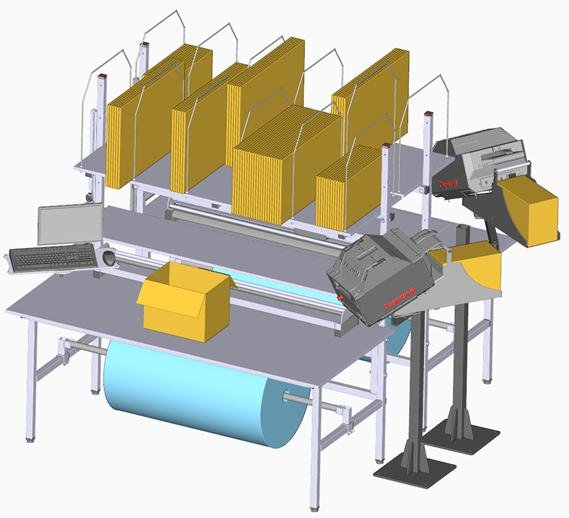 articulated arm packing table